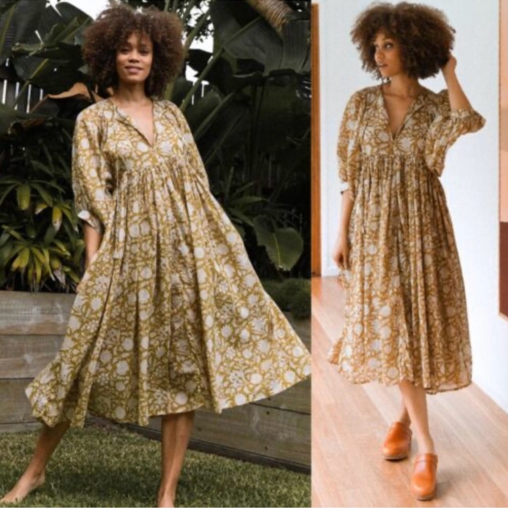 Daughters Of India Kyra Midi Dress
Golden Palm xl NWOT 100% cotton